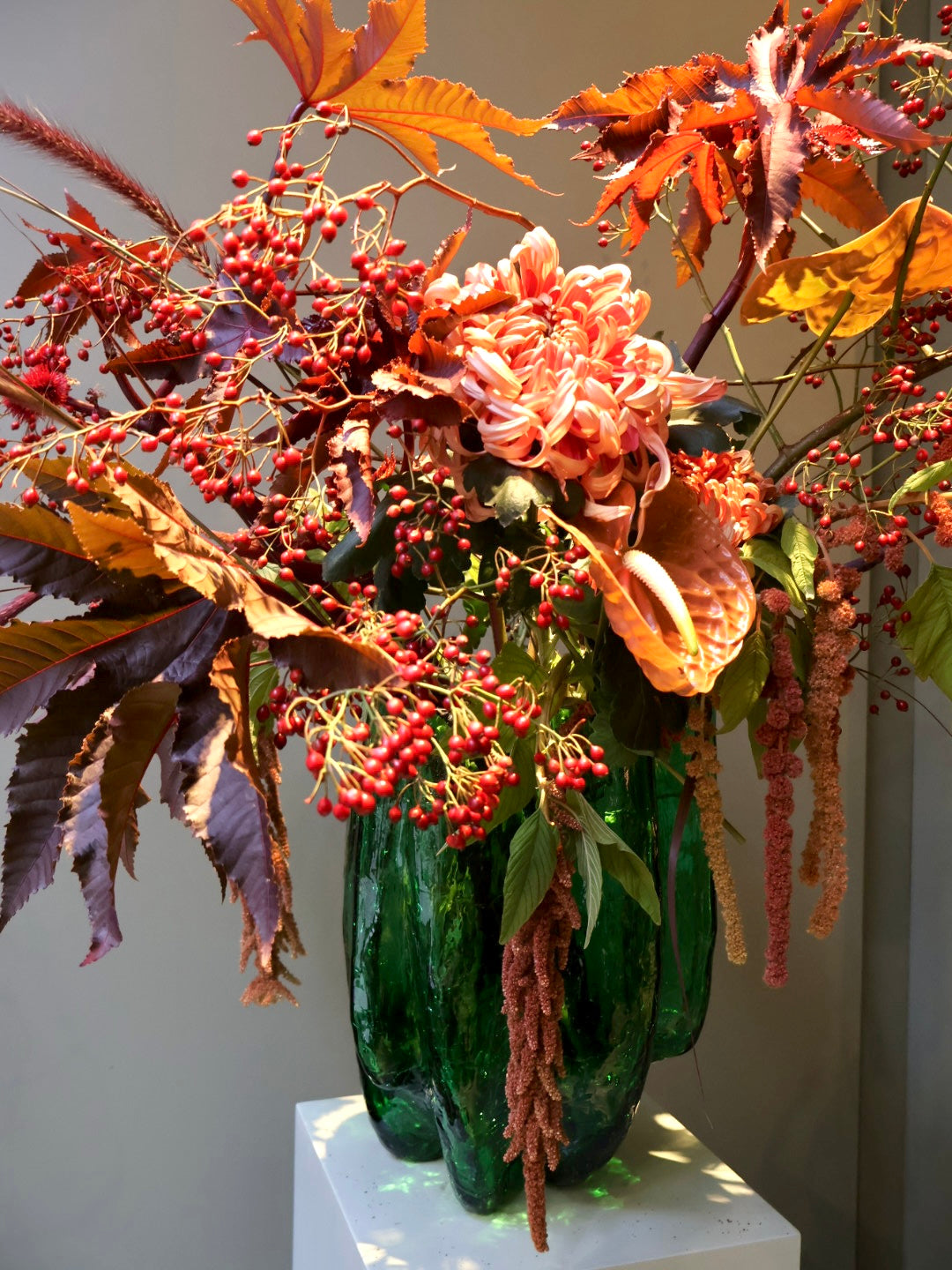 KostaBoda Crackle vas grön 370mm